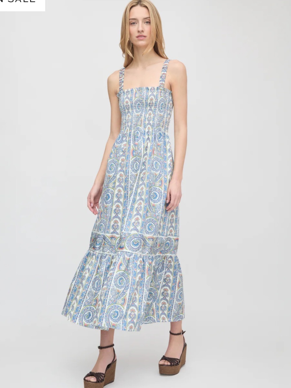 Hill house ajuli nap dress blue paisley XL
